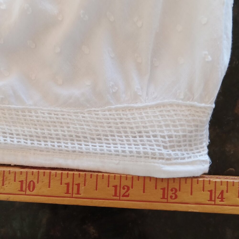 Sassy Doll Creations White Lace Gathered Pull-On Cotton Midi Skirt - size M - Picture 5 of 8